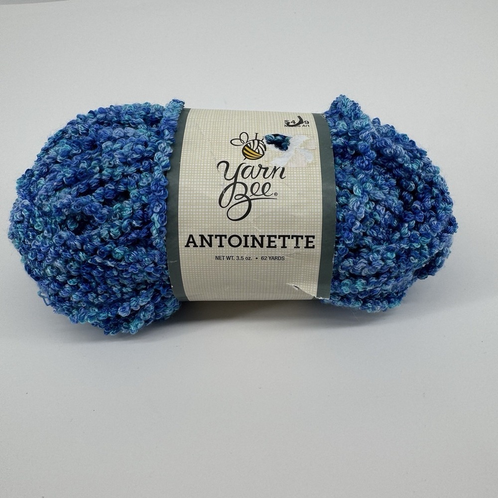 Yarn Bee Antoinette Saturday Swim Blue Variegated Boucle Bulky Yarn 3.5 oz Skein